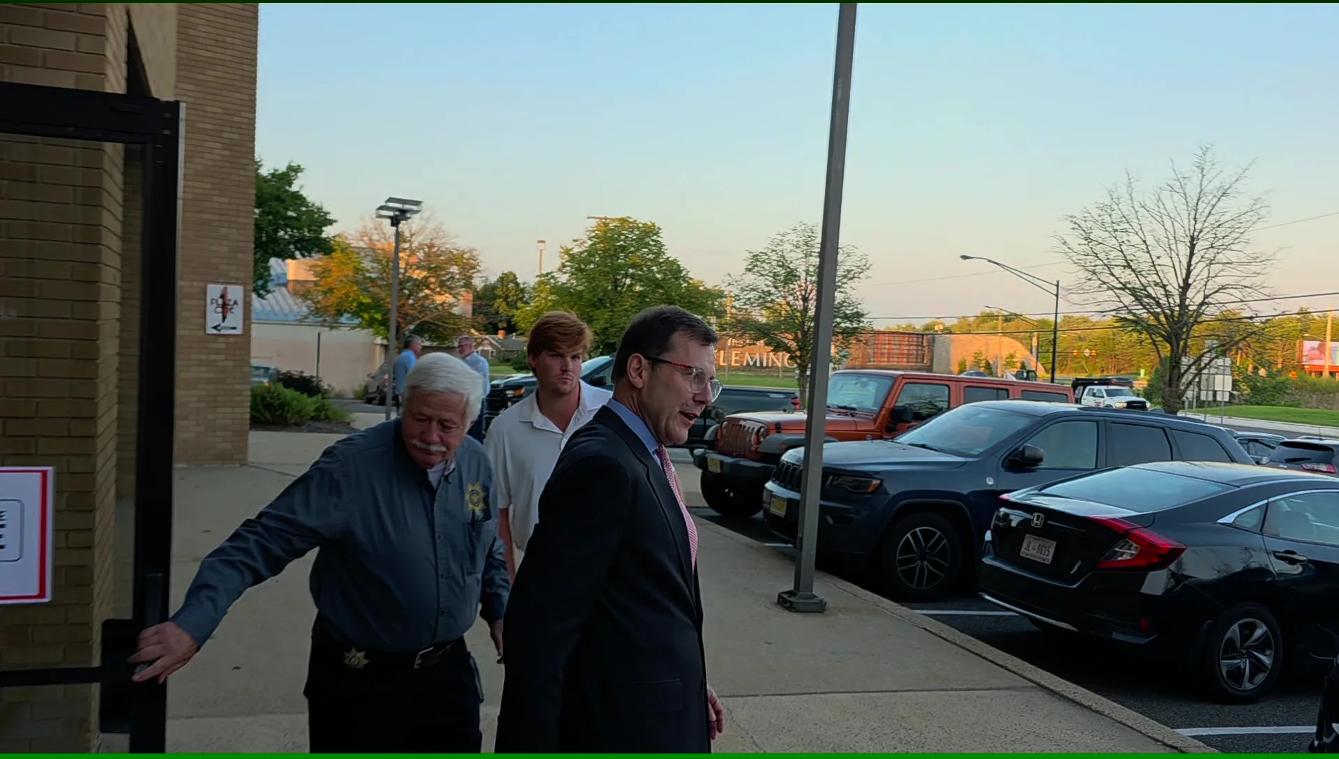 Rep. Tom Kean Jr. (R-7th) leaving the Hunterdon County Republican Party “Protect the Vote” rally on Aug. 24.